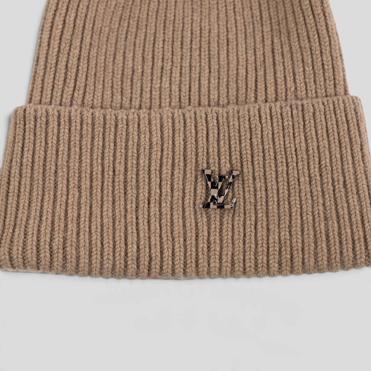 Louis Vuitton Damier LV Badge Beanie in Brown
