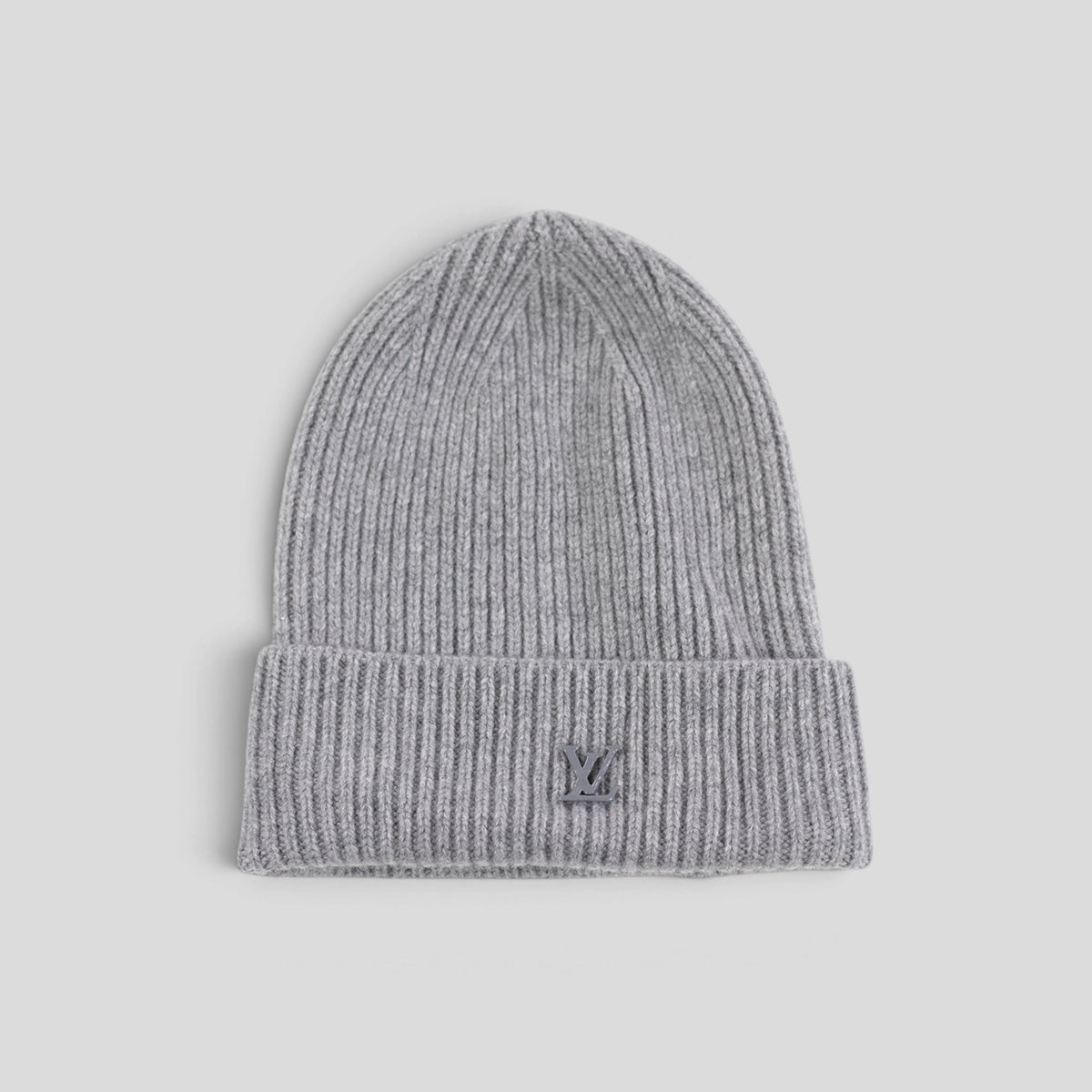 Louis Vuitton Damier LV Badge Beanie in Grey