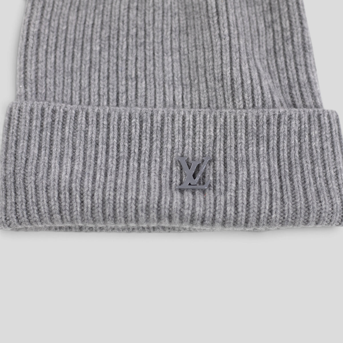 Louis Vuitton Damier LV Badge Beanie in Grey