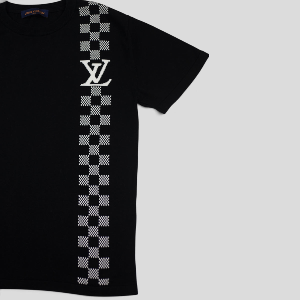 Louis Vuitton Damier Stripe Jacquard Tee in Black