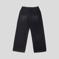 Louis Vuitton Damier Ultrablack Flocked Wide Leg Denim Pants in Black