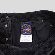 Louis Vuitton Damier Ultrablack Flocked Wide Leg Denim Pants in Black