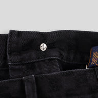 Louis Vuitton Damier Ultrablack Flocked Wide Leg Denim Pants in Black