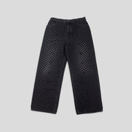 Louis Vuitton Damier Ultrablack Flocked Wide Leg Denim Pants in Black
