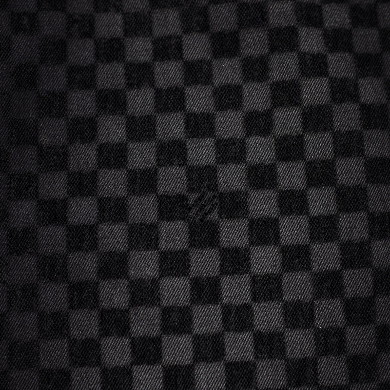 Louis Vuitton Damier Ultrablack Flocked Wide Leg Denim Pants in Black