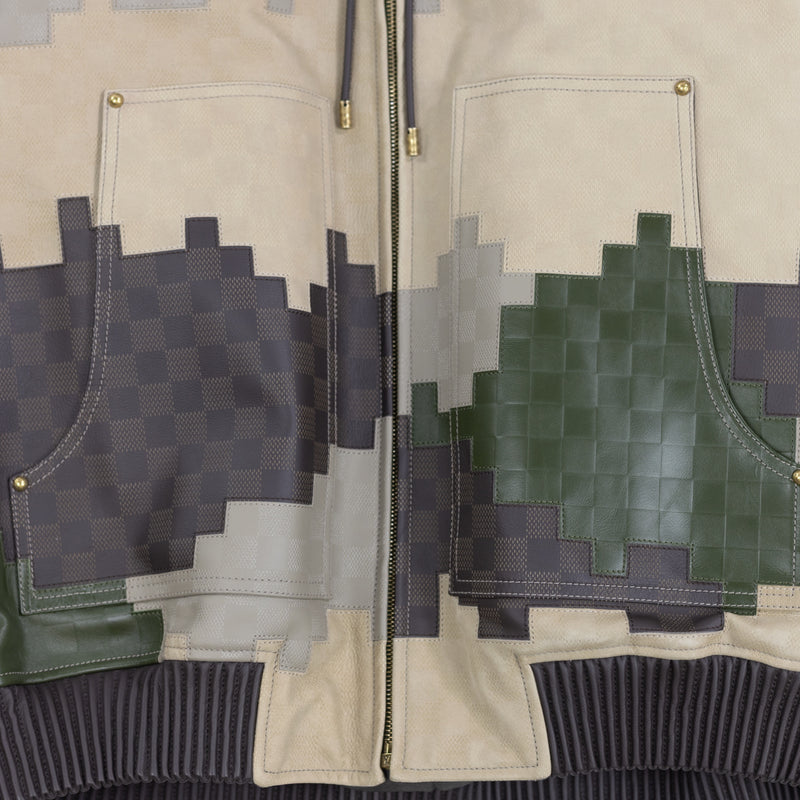 Louis Vuitton Damoflage Leather Hooded Jacket