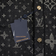 Louis Vuitton Discharged Monogram Baseball Shirt in Black