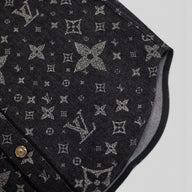 Louis Vuitton Discharged Monogram Baseball Shirt in Black