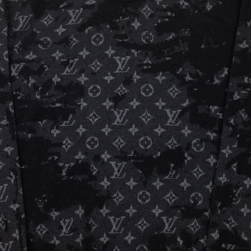 Louis Vuitton Distressed Flock Monogram Sweater in Black