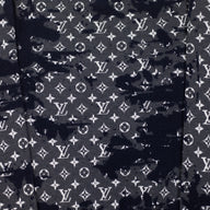 Louis Vuitton Distressed Flock Monogram Sweater in Navy