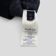 Louis Vuitton Distressed Flock Monogram Sweater in Navy