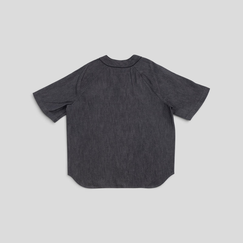 Louis Vuitton Embossed Monogram Baseball Denim Shirt in Black