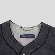 Louis Vuitton Embossed Monogram Baseball Denim Shirt in Black
