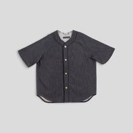Louis Vuitton Embossed Monogram Baseball Denim Shirt in Black