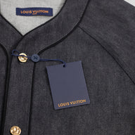 Louis Vuitton Embossed Monogram Baseball Denim Shirt in Black