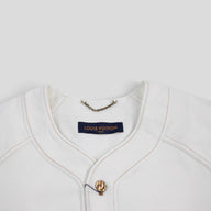Louis Vuitton Embossed Monogram Baseball Denim Shirt in White