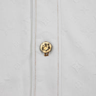 Louis Vuitton Embossed Monogram Baseball Denim Shirt in White