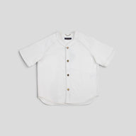 Louis Vuitton Embossed Monogram Baseball Denim Shirt in White