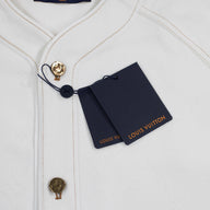 Louis Vuitton Embossed Monogram Baseball Denim Shirt in White