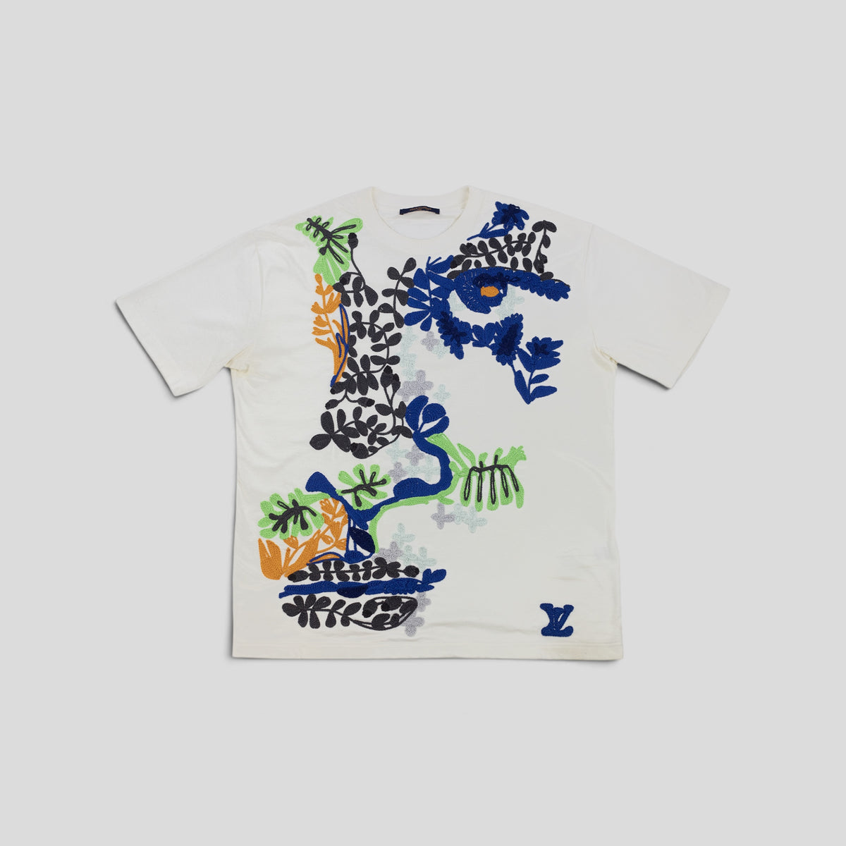 Louis Vuitton Embroidered Floral Portrait T-Shirt in White
