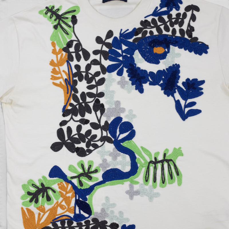 Louis Vuitton Embroidered Floral Portrait T-Shirt in White