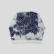 Louis Vuitton Gradient Monogram Bandana Jacquard Crewneck in White/Blue (Copy, stained)