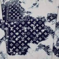 Louis Vuitton Gradient Monogram Bandana Jacquard Crewneck in White/Blue (Copy, stained)