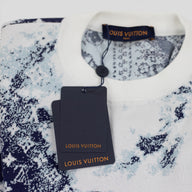 Louis Vuitton Gradient Monogram Bandana Jacquard Crewneck in White/Blue (Copy, stained)