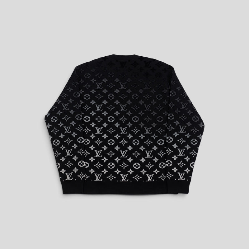 Louis Vuitton Gradient Monogram Fil Coupe Crewneck in Black