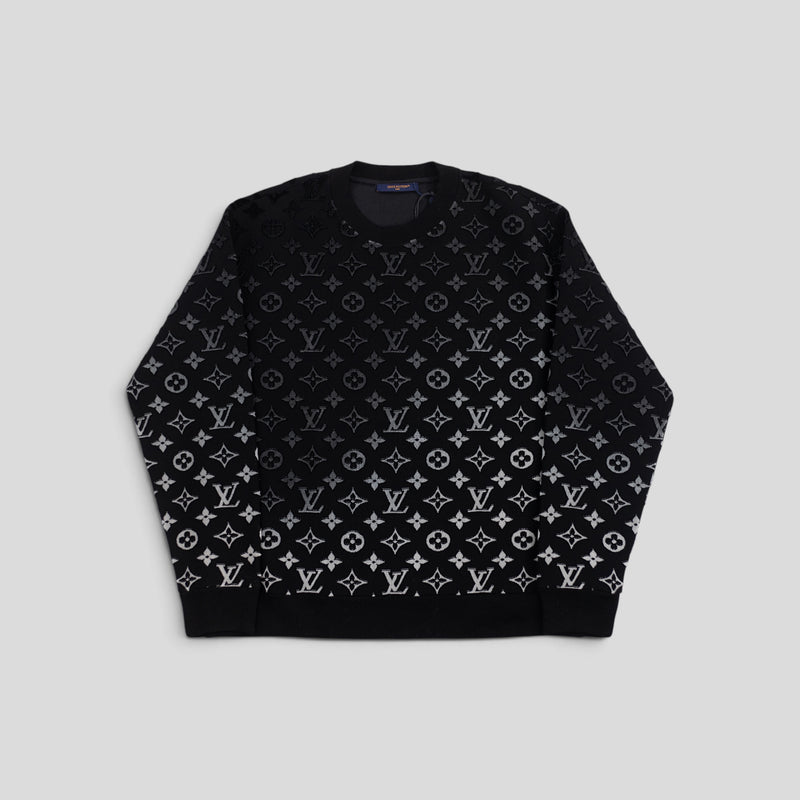 Louis Vuitton Gradient Monogram Fil Coupe Crewneck in Black