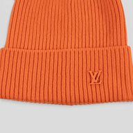 Louis Vuitton LV Badge Beanie in Orange