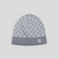 Louis Vuitton LV Embroidered Damier Beanie in Grey