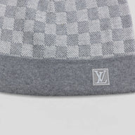 Louis Vuitton LV Embroidered Damier Beanie in Grey