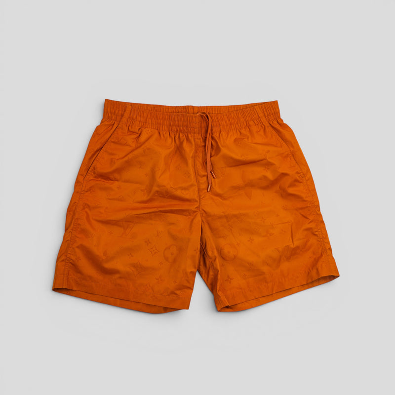 Louis Vuitton LVSE Signature Swim Board Shorts in Burnt Orange