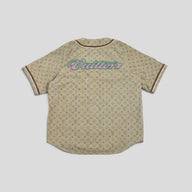 Louis Vuitton Leather Baseball Shirt in Tan