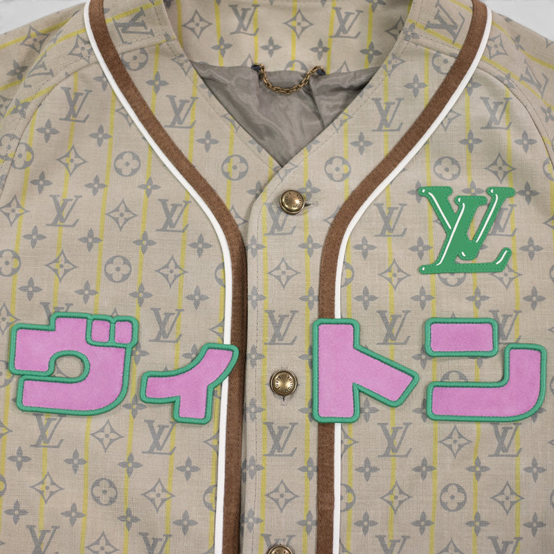 Louis Vuitton Leather Baseball Shirt in Tan