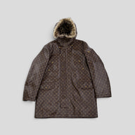 Louis Vuitton Leather Monogram Printed Parka in Brown