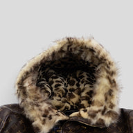 Louis Vuitton Leather Monogram Printed Parka in Brown