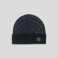 Louis Vuitton Leather Patch Damier Beanie in Black