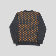 Louis Vuitton Monogram Back Cashmere Sweater in Grey/Orange