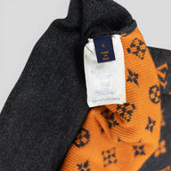 Louis Vuitton Monogram Back Cashmere Sweater in Grey/Orange