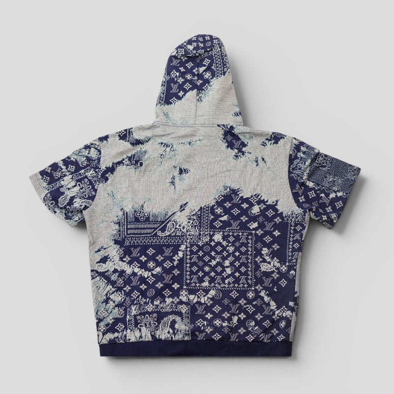 Louis Vuitton Monogram Bandana Short Sleeve Hoodie in Blue