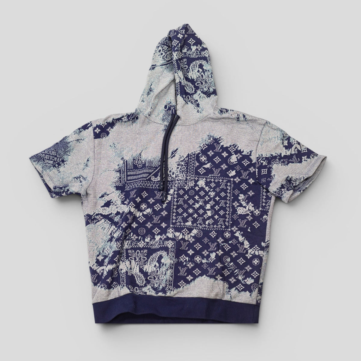 Louis Vuitton Monogram Bandana Short Sleeve Hoodie in Blue