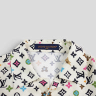 Louis Vuitton Monogram Craggy Printed Short-Sleeved Silk Shirt in Beige