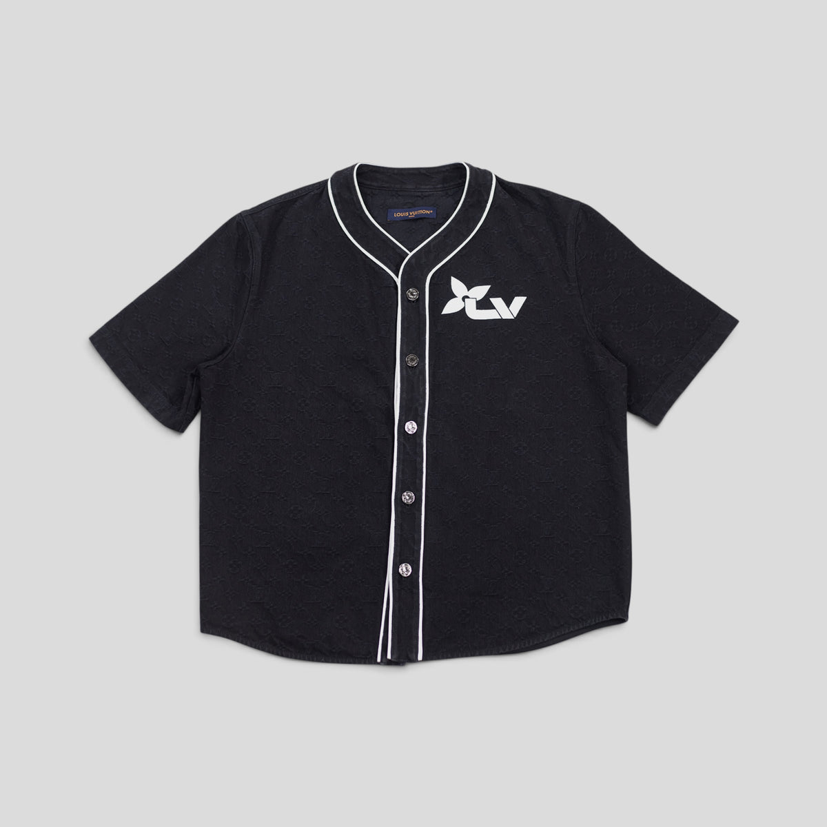 Louis Vuitton Monogram Denim Short Sleeve Shirt in Black
