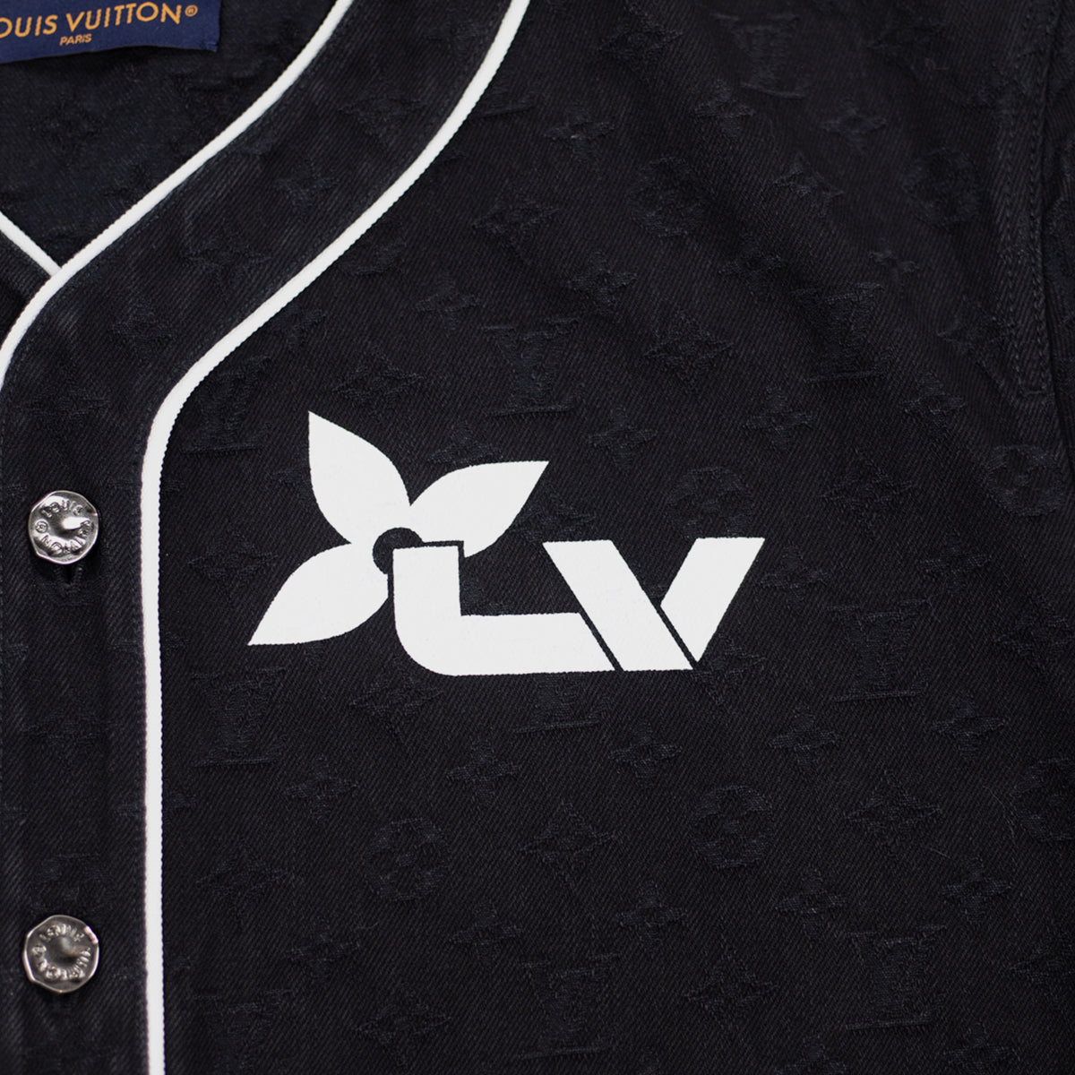 Louis Vuitton Monogram Denim Short Sleeve Shirt in Black
