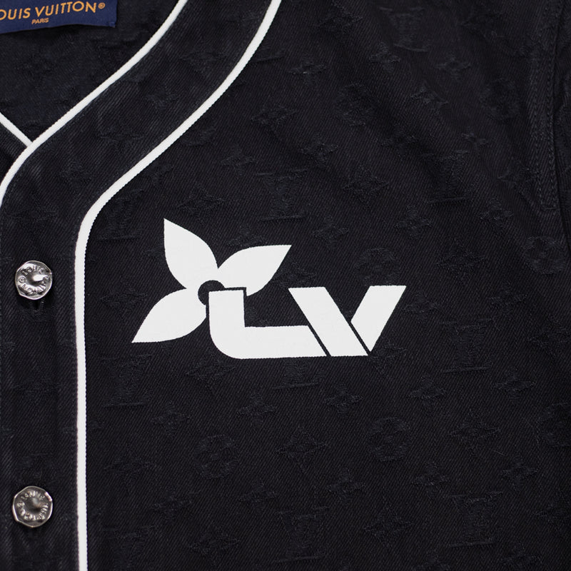Louis Vuitton Monogram Denim Short Sleeve Shirt in Black