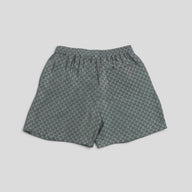 Louis Vuitton Monogram Jacquard Silk Blend Gym Shorts in Grey/Blue