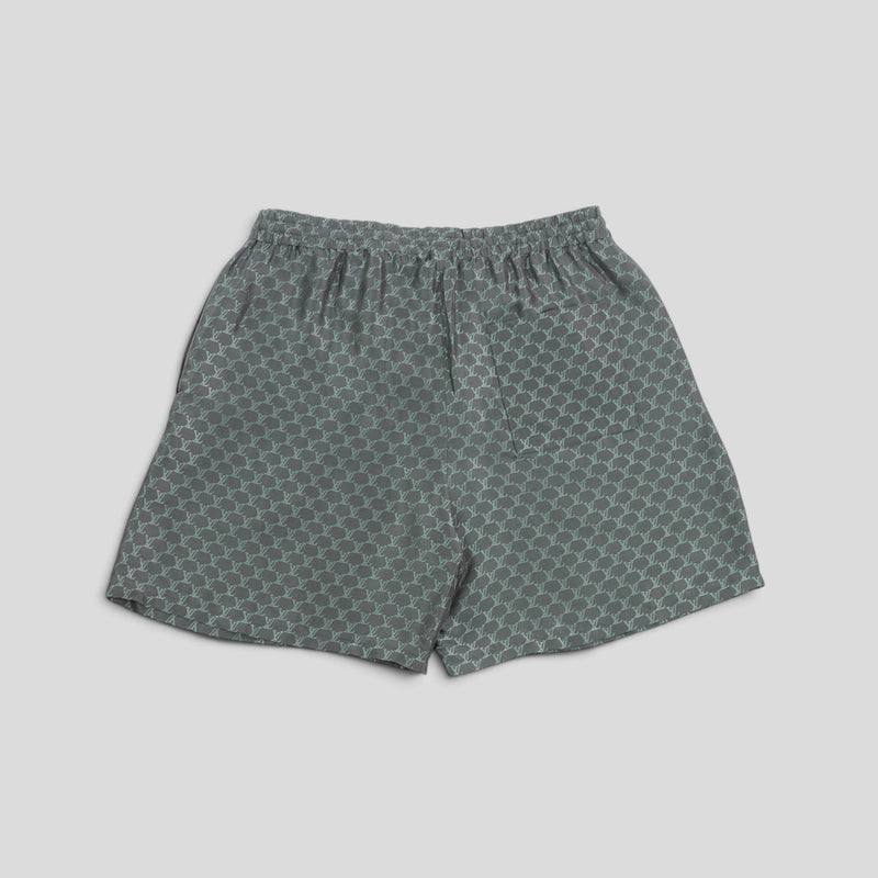 Louis Vuitton Monogram Jacquard Silk Blend Gym Shorts in Grey/Blue