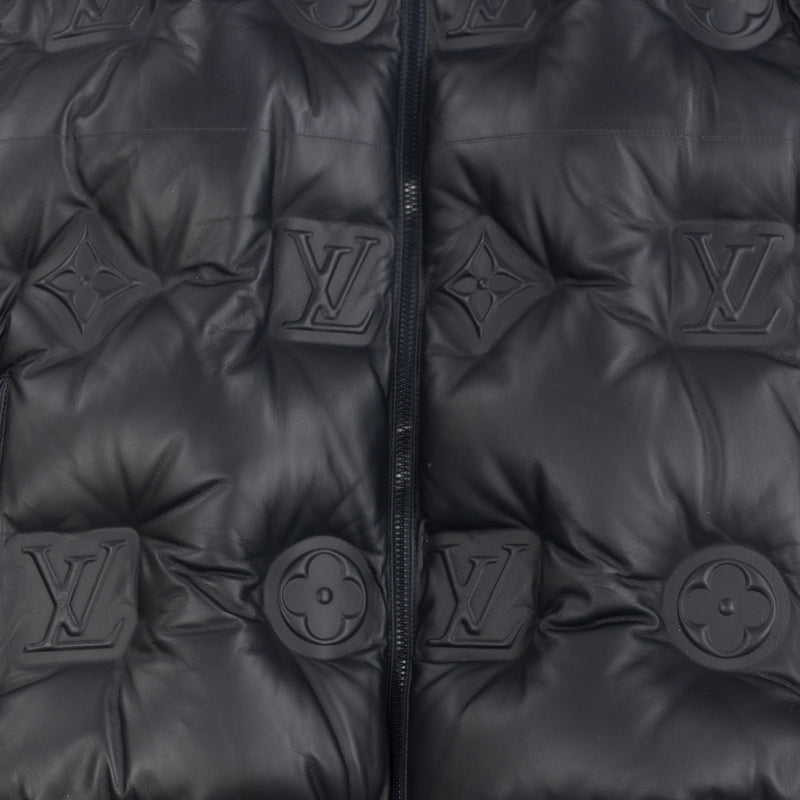 Louis Vuitton Monogram Leather Hooded Down Jacket